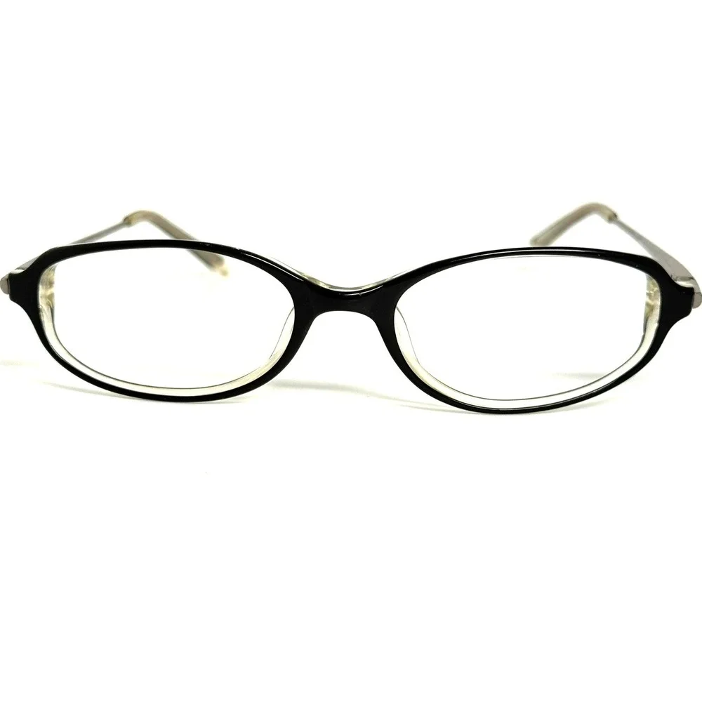 Anne Klein AK8024 K5162 Black Silver Oval Eyeglass Frames 50-17-135